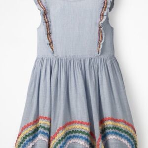 Mini Boden ric rac rainbow ruffle dress 11 12